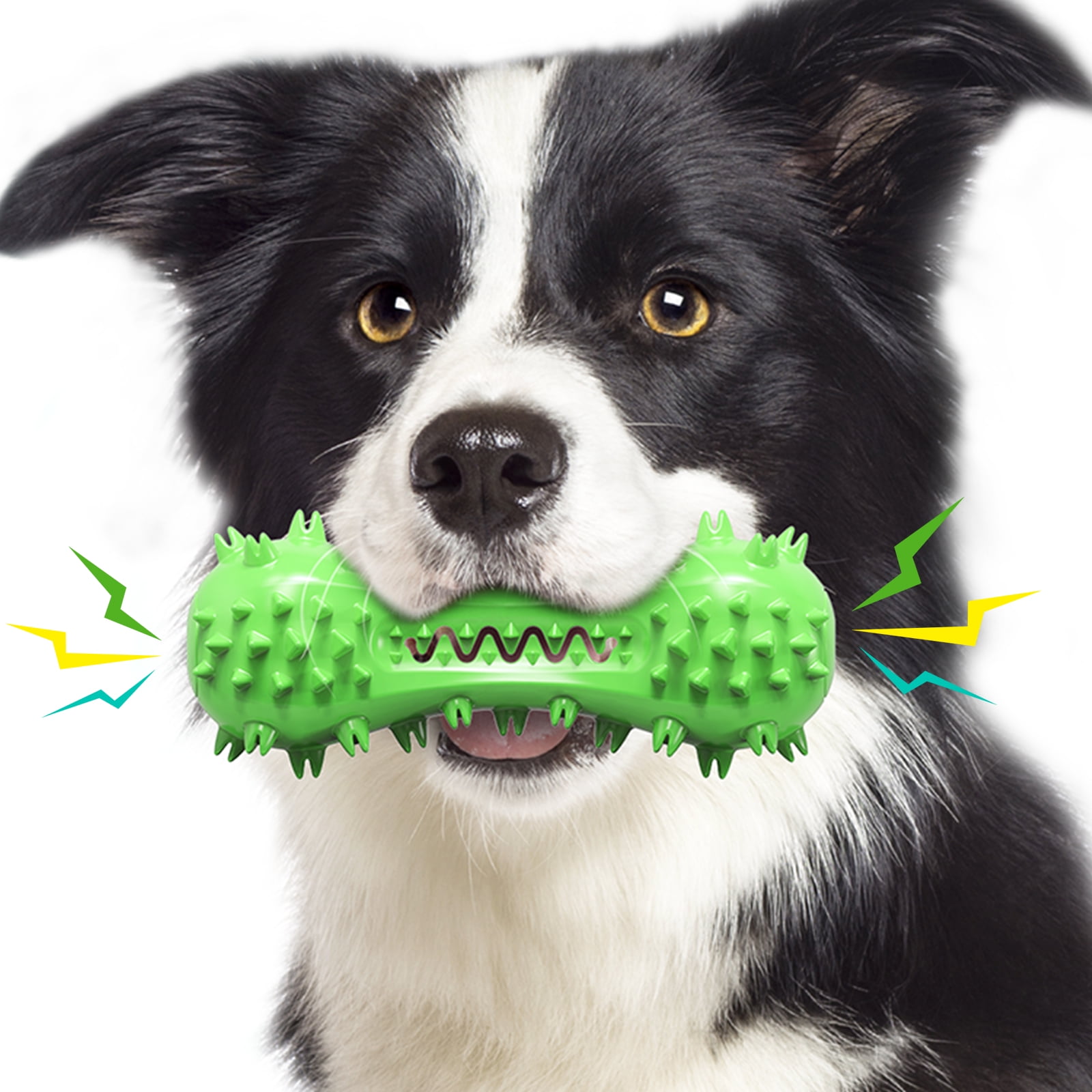 LECHONG Dog Toothbrush Chew Toys for Aggressive Chewers Medium Large Breeds, Puppy Durable Squeaky Teeth Cleaning Toys