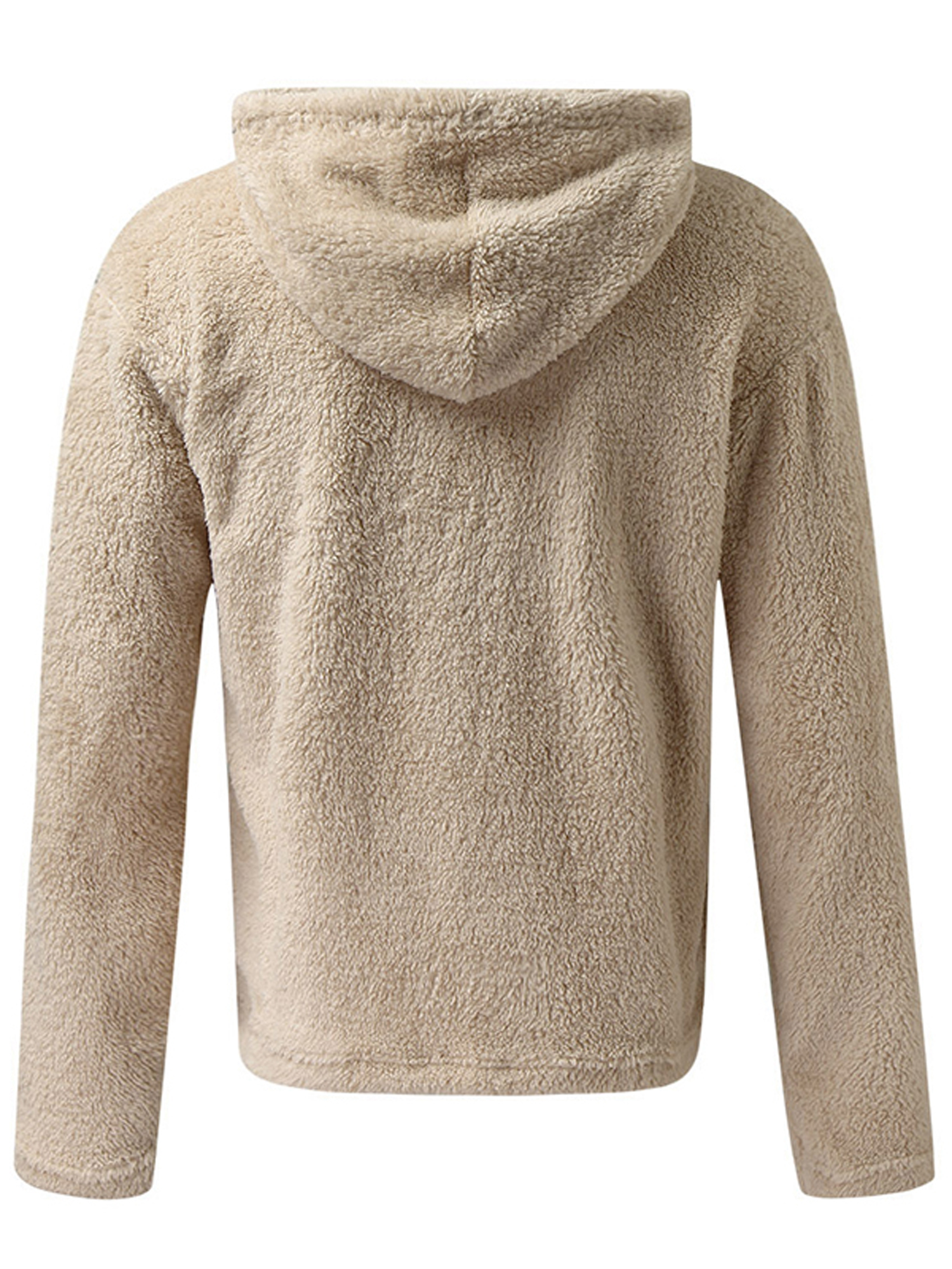 Men's Fluffy Fleece Hooded Coat Long 