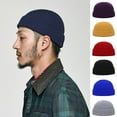 thumbnail image 2 of Mosey Unisex Winter Hat Knitted Warm Thick Elastic Anti-slip Regular Fit Solid Color Folded Edge Round Dome Top Women Men Cycling Cap Beanie, 2 of 8