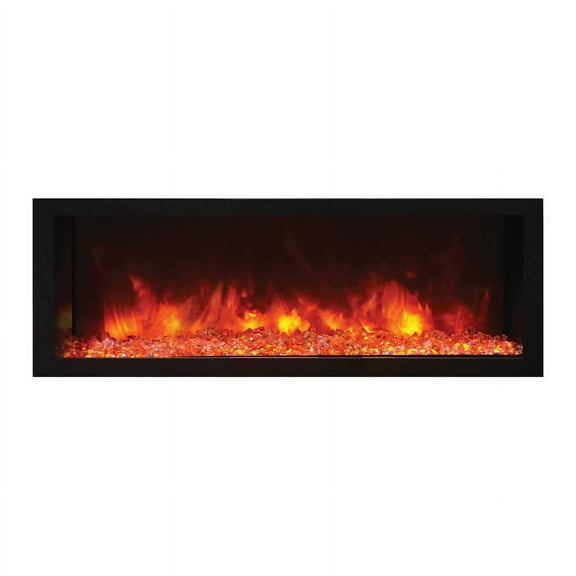 Remii by Amantii Panorama Deep 45-Inch Built-In Electric Fireplace with Black Steel Surround - Indoor/Outdoor - 102745-DE