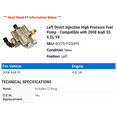 thumbnail image 2 of Left Direct Injection High Pressure Fuel Pump - Compatible with 2008 Audi S5 4.2L V8, 2 of 2