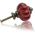 thumbnail image 3 of 12 Pcs Boutons Citrouille Rouge Rouille, Boutons d'Armoire en Céramique Vintage, Boutons de Tiroir Poignées de Tiroir avec Vis de Montage, 3 of 5
