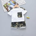 thumbnail image 2 of Jamsmile Toddler Boys Outfit Sets Summer Short Sleeve Graphic Print Tshirts With Shorts Two Piece Sets Boys Activewear Outfits, 6-12 Monthss, 2 of 9