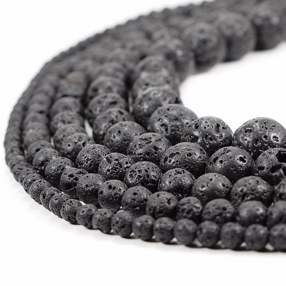 Dyed Lava Rock Beads 8mm Round 15.5 inch Strand Volcanic Pick Color 