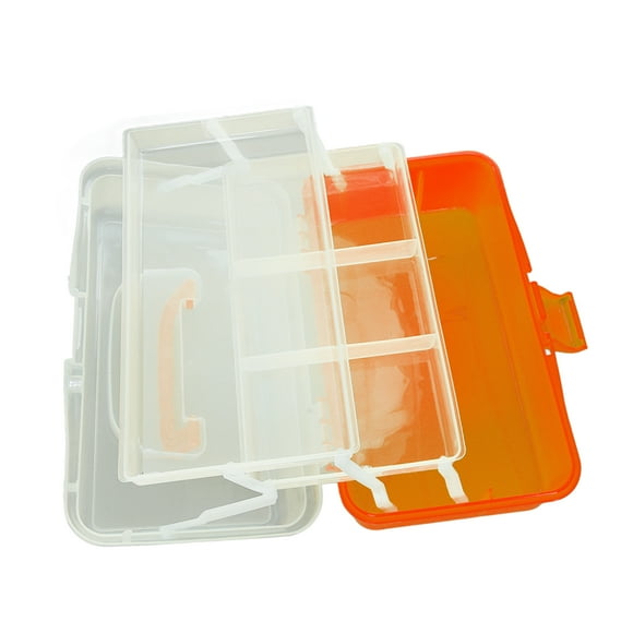Three Layers Storage Box Plastic Folding Tool Box Portable Handle Multi function Organizer for Crafts Cosmetic Accessories