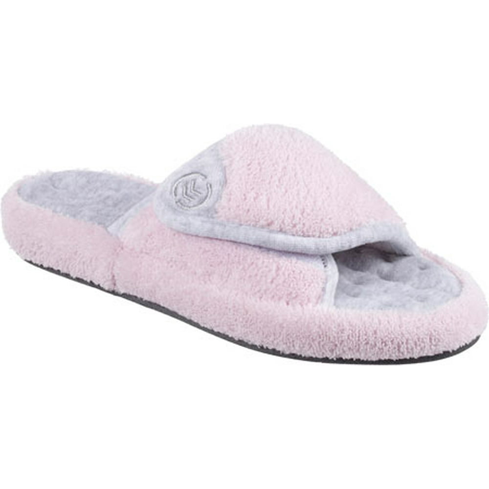 Isotoner Women's Isotoner Microterry Pillowstep Spa Slide w/Memory Foam Petal Pink 6.57 M