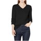 thumbnail image 1 of Ailaofu Women's V Neck Long Sleeve Solid Classic Knit Pullover Sweater Tops, 1 of 5