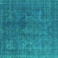 thumbnail image 1 of Ahgly Company Machine Washable Indoor Square Persian Turquoise Blue Bohemian Area Rugs, 7' Square, 1 of 4