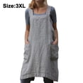 thumbnail image 1 of Ropa suelta para el hogar, delantal de lino y algodón para mujer, delantal cruzado en la espalda, vestido para hornear, cocinar, trabajos de jardinería Vhermosa Utensilios de Cocina, 1 of 8