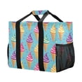 thumbnail image 2 of Ice Cream and Sweets Reusable Grocery Bags with Handle Side Pocket Waterproof Shopping Portable Tote, 2 of 8