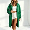 thumbnail image 4 of NominalSnug Zip up Long Hoodies for Women Comfy Jackets Fall Hooded Tunic Sweatshirts with Pockets, 4 of 8