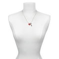 thumbnail image 3 of Delight Jewelry Silvertone Heartbeat on Red Heart - Love and Lock Charm Necklace, 18"+1", 3 of 4