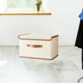 thumbnail image 6 of DOMELAY Lidded Storage Bin with Handle Dog Toys Organizer for Organizing Pants Garage Beige 44x30x29cm, 6 of 9