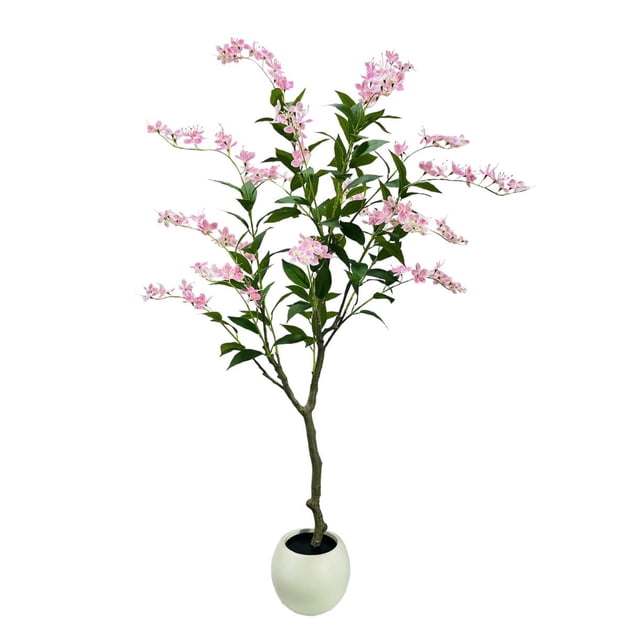 6-foot artificial jasmine tree con blanca pot realistic faux tree para indoor y outdoor use grande artificial plant con flowers para home garden wedding y party decor