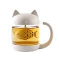 thumbnail image 1 of Hweilai Cute cat glass tea cup with fish tea infuser, 1 of 5