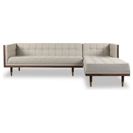 Kardiel Woodrow Modern Box Sofa Sectional Urban Hemp Walnut