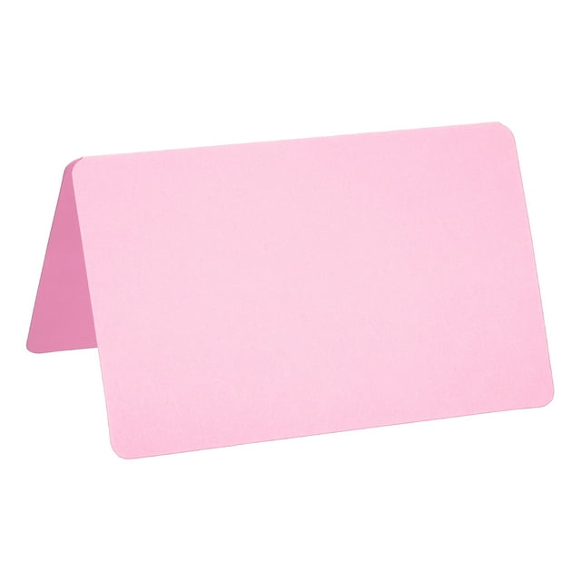 Unique Bargains Blank Greeting Cards,50pack Favor Decor Foldable Blank Card ,Pink Card Paper