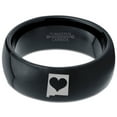 thumbnail image 2 of Tungsten New Mexico The Land of Enchantment State Heart Band Ring 8mm Men Women Comfort Fit Black Dome Polished, 2 of 4