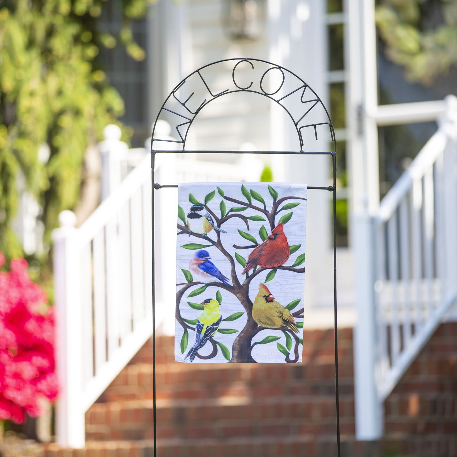 Evergreen Welcome Garden Flag Arbor Stand- 18 x 52 Inches Garden and House Flag Accessories