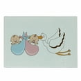 thumbnail image 1 of Gender Reveal Cutting Board, with Stork Mythical Congratulation Playroom Shower Theme, Decorative Tempered Glass Cutting and Serving Board, Small Size, Multicolor, by Ambesonne, 1 of 1