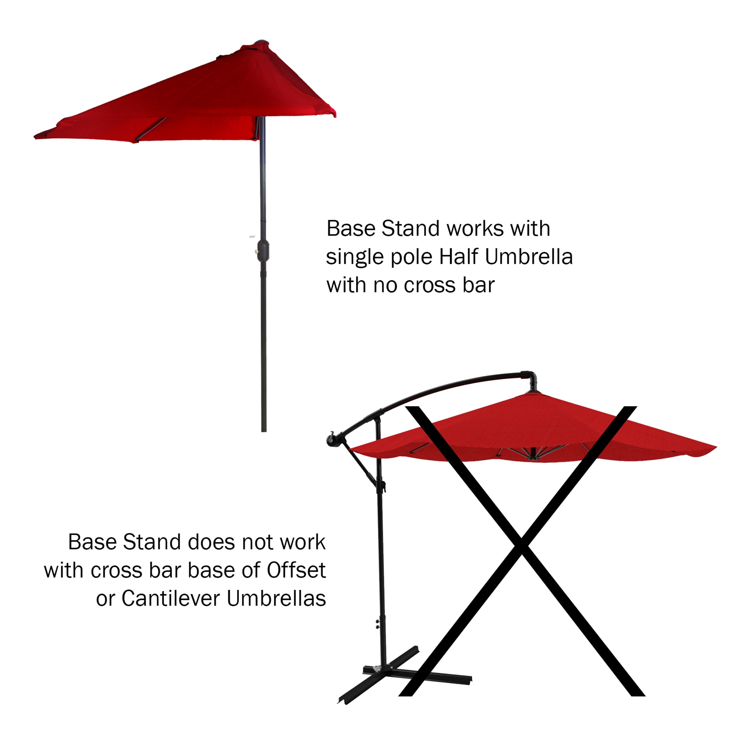 Pure Garden 34lb Fillable Half Round Umbrella Base for Patios and Balconies