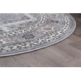 thumbnail image 5 of Madison Traditional 8' Round Gray and Cream Polypropylene Indoor Area Rug, 5 of 8