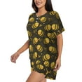 thumbnail image 2 of Naloa Cute Cartoon Bees Women's Short-Sleeved Pajama Set, Loungewear, Summer pajamas, Breathable Cozy - Large, 2 of 9