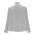 thumbnail image 5 of JSKUMAR Women's Velvet Cowl Neck Tops Casual Long Sleeve Dressy Shirts Vintage Elegant Tunic Blouses Holiday Party Outfit (White,XL), 5 of 7
