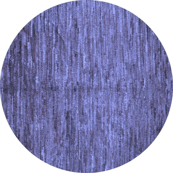 Ahgly Company Machine Washable Indoor Round Abstract Blue Contemporary Area Rugs, 8' Round