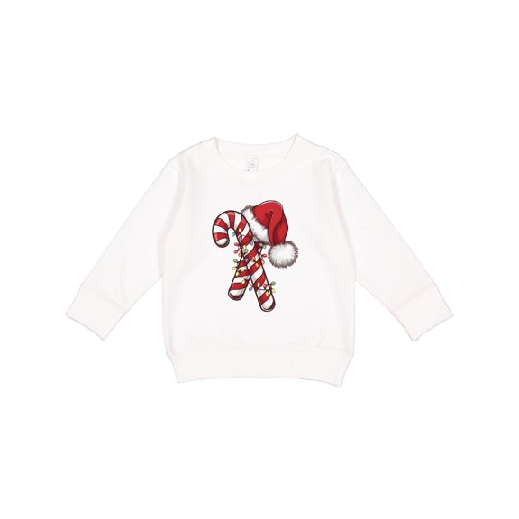 Inktastic Red and White Candy Cane Santa Christmas Funny Xmas Lights Toddler Sweatshirt