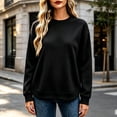 thumbnail image 7 of Women's Waffle Knit Sweatshirt Crew Neck Long Sleeve Drop Shoulder Casual Pullover Top, 7 of 7