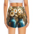 thumbnail image 3 of Picia Rustic Daisy Mason Jars Pattern Women's 2 in 1 Athletic Running Shorts High Waisted Workout Casual Gym Sweat Shorts with Comfy Liner Zipper Pockets-Medium, 3 of 9