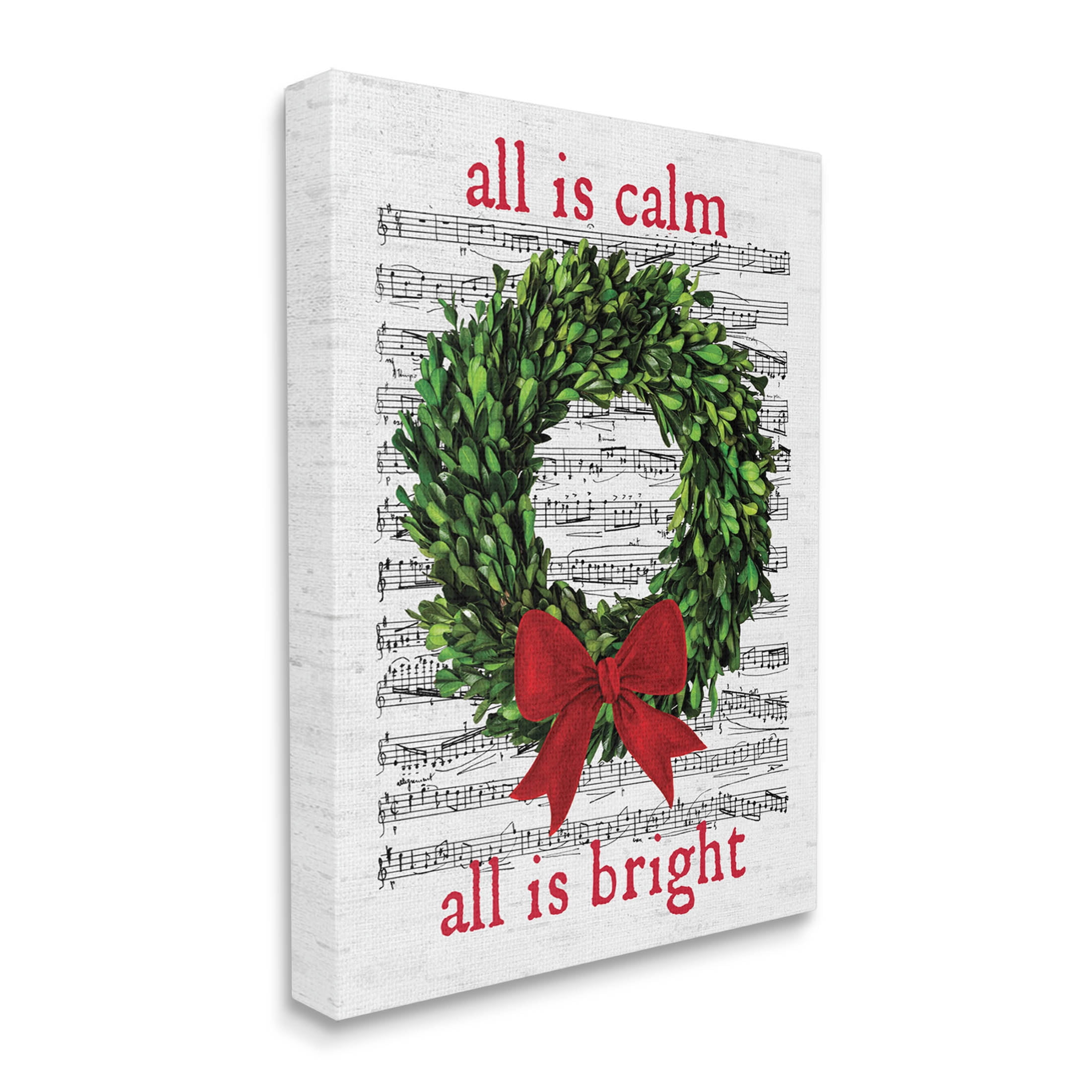 Stupell Industries All Is Calm Christmas Song Graphic Art Gallery Wrapped Canvas Print Wall Art, Design by Lettered and Lined
