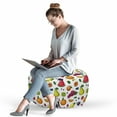 thumbnail image 2 of Fruit Pouf Cover with Zipper, Hand Drawn Inspired Sketch Grapes Kiwi Watermelon Strawberry Illustration, Soft Decorative Fabric Unstuffed Case, 30" W X 17.3" L, White and Multicolor, by Ambesonne, 2 of 5