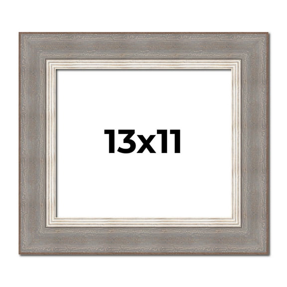13x11 Frame Grey Real Wood Picture Frame Width 2.75 Inches | Interior Frame Depth 0.5 Inches |