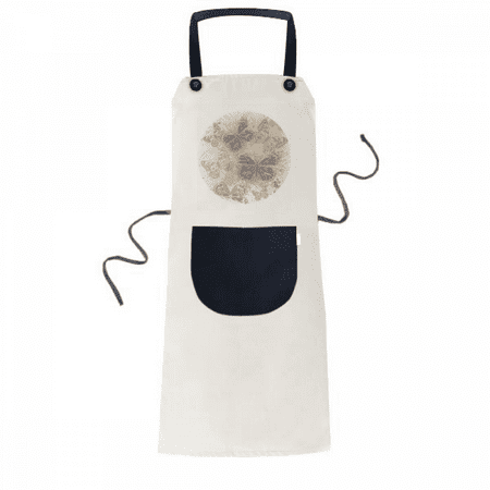 

Elegant Vintage Grey Wallpaper Apron Adjustable Bib Cotton Linen BBQ Kitchen Pocket Pinafore