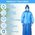 thumbnail image 4 of Uxcell Rain Ponchos for Adults, 2 Pack Reusable EVA Rain Coat for Hiking Outdoor, Black, 4 of 6