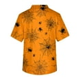 thumbnail image 4 of MLQIDK Halloween Print Scrubs for Men Short Sleeve Pumpkin Ghost Bat Printed Nurse Uniforms Halloween V-Neck Funny Scrub Shirts Big and Tall Fun Workwear Saffron 2XL, 4 of 4