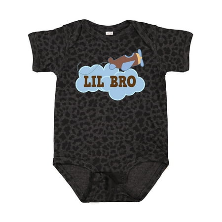 

Inktastic Lil Bro Airplane Boys Pilot Brother Gift Baby Boy Bodysuit