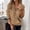 *Khaki, variant on ClodeEU Women's Lapel Collar Half Zip Jacquard Long Sleeve Fleece Pullover With Pockets Beige,Womens Plus M