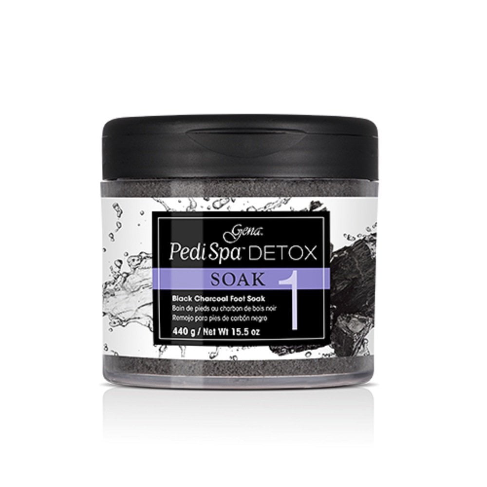 Gena Pedicure PediSpa Detox Black Charcoal Foot Soak 15.5oz/440g