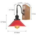 thumbnail image 6 of Kiven Cordless Bookshelf Lamp, 1-Light Rechargeable Bookcase Lighting with Iron Lampshade, Farmhouse Decorative Bookend, Cordless Table Lamp for Bedside Bookshelf Cabinet Home Decor,Red, 6 of 7