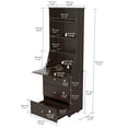 thumbnail image 7 of Inval 3-Drawer Secretary Desk with Hutch, Espresso, 7 of 7