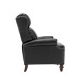 thumbnail image 4 of Genuine Leather Manual Recliner Set of 2, Wingback Push Back Recliner with Solid Wood Legs, Black, 4 of 10