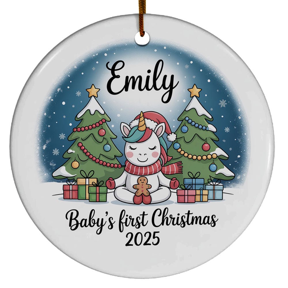 Keepsake Unicorn Baby's First Christmas 2025, Unicorn First Christmas Ornaments Gifts for Kids Boy Girl, Unicorn Baby's First Christmas Ornament