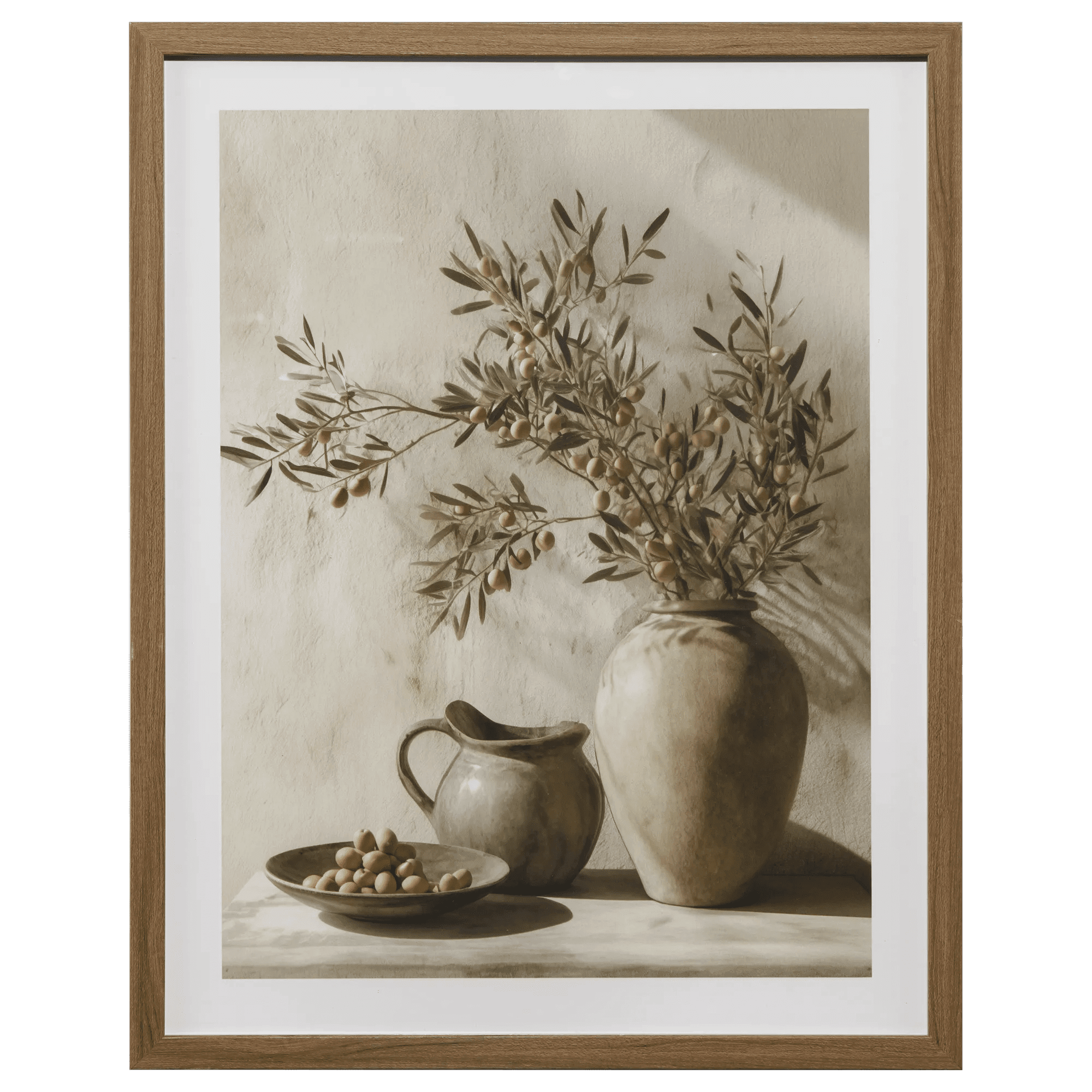 Tableau encadré vase floral botanique méditerranéen Bouclair