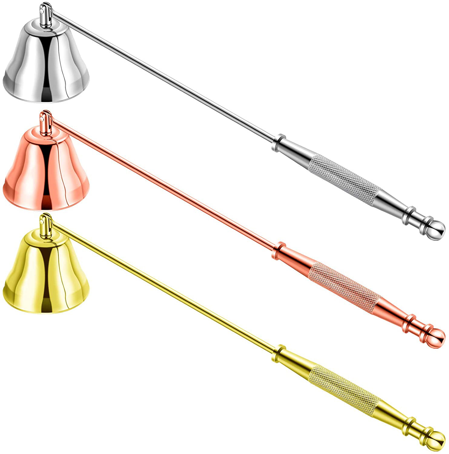 Candle Wick Bell Snuffer Long Handle Stainless Steel Gold/Black/Sliver/Rose gold 