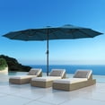 thumbnail image 4 of 15ft Patio Umbrella with Base, Double Sided Outdoor Large Rectangular Patio Umbrella with Crank Handle, for Lawn Garden,Home,Outdoor Activities, 4 of 8