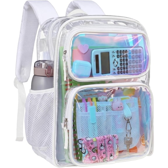 Konexial Clear Backpack for School - 17 inch Heavy Duty Clear Bookbag