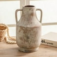 thumbnail image 2 of Ceramic Flower Vase with Handles, 11 inch Tall Vase for Centerpieces, Large Drative Terracotta Vases, Farmhouse Rustic Vases for Home Dr, Living Room, Table, Neutral, 2 of 9